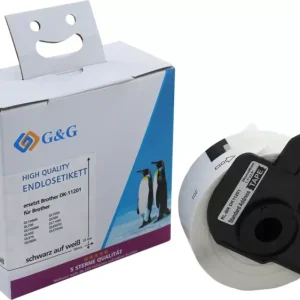 G&G Etiketten Rolle Kompatibel ersetzt Brother DK-11201 90 x 29mm Papier Weiß 400 St. Permanent haftend Adress-Etiketten 1...