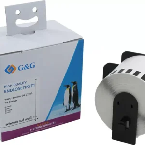 G&G Etiketten Rolle Kompatibel ersetzt Brother DK-22205 62mm x 30.48m Papier Weiß 1 St. Permanent haftend Universal-Etiket...