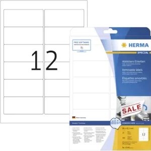 Herma 4348 Universal-Etiketten 96 x 42.3 mm Papier Weiß 300 St. Wiederablösbar Tintenstrahldrucker, Laserdrucker, Farblase...