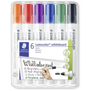 Staedtler Lumocolor 351 351 WP6 Whiteboardmarker Rot, Blau, Grün, Schwarz, Orange, Violett 6 St.