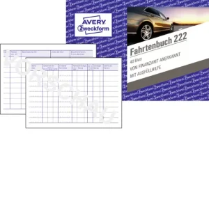 Avery-Zweckform 222 DIN A6 quer Fahrtenbuch Anzahl der Blätter: 40 Weiß 40 Blatt voelkner