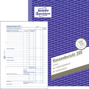 Avery-Zweckform Kassenbericht Formular 305 DIN A5 Weiß Anzahl der Blätter: 50 selbstdurchschreibend: Nein voelkner