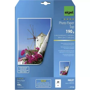 Sigel Photo Paper Top IP720 Fotopapier DIN A4 190 g/m² 20 Blatt Hochglänzend, Beide Seiten bedruckbar voelkner