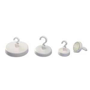 Magnetoplan Hakenmagnet (Ø) 47mm rund, mit Haken Weiß 1 St. 52647