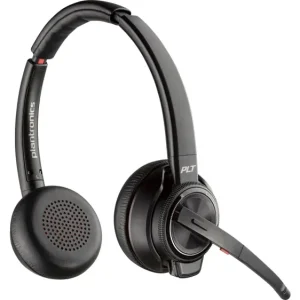 HP Poly Savi 8220 Stereo DECT 1880-1900 Computer On Ear Headset DECT Stereo Schwarz Lautstärkeregelung, Mikrofon-Stummscha...