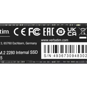 Verbatim Vi3000 1TB Interne M.2 PCIe NVMe SSD 2280 PCIe NVMe 3.0 x4 Retail 49375