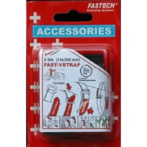 FASTECH® 688-330KC Klettband mit Gurt Haft- und Flauschteil (L x B) 300mm x 25mm Schwarz, Rot 2St. voelkner