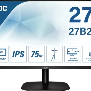 AOC 27B2H LCD-Monitor EEK E ( - G) 68.6 cm (27 Zoll) 1920 x 1080 Pixel 16:9 7 ms Kopfhörer-Buchse IPS LED