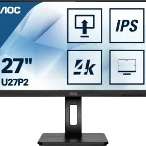 AOC U27P2 LCD-Monitor EEK G ( - G) 68.6 cm (27 Zoll) 3840 x 2160 Pixel 16:9 4 ms Kopfhörer-Buchse, Audio-Line- IPS LED
