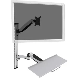 Digitus DA-90354 1fach Monitor-Wandhalterung 38,1 cm (15") - 68,6 cm (27") Schwarz, Silber Höhenverstellbar, Tastaturablag...