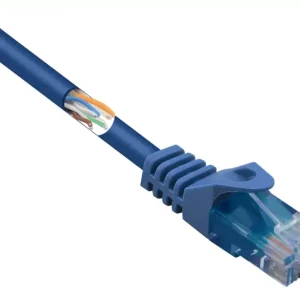 Basetech BT-2270726 RJ45 Netzwerkkabel, Patchkabel CAT 5e U/UTP 0.50m Blau mit Rastnasenschutz voelkner