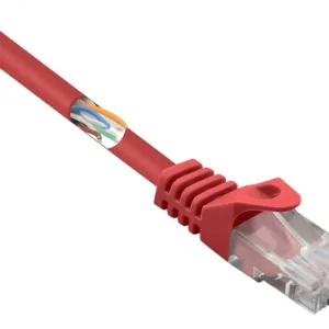 Basetech BT-2272248 RJ45 Netzwerkkabel, Patchkabel CAT 5e U/UTP 1.00m Rot mit Rastnasenschutz voelkner