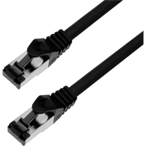 BKL Electronic 144001 RJ45 Netzwerkkabel, Patchkabel CAT 8.1 S/FTP 1m Schwarz Halogenfrei 1St. voelkner