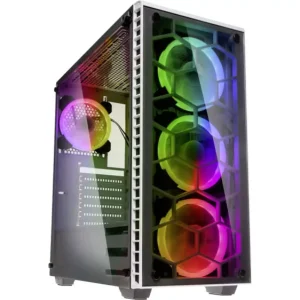 Kolink Observatory RGB Midi-Tower PC-Gehäuse Weiß 4 Vorinstallierte LED Lüfter, Seitenfenster, Staubfilter, Werkzeugfreie