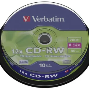 Verbatim 43480 CD-RW Rohling 700 MB 10 St. Spindel Wiederbeschreibbar