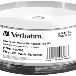 Verbatim 43738 Blu-ray BD-R Rohling 25GB 25 St. Spindel Bedruckbar voelkner