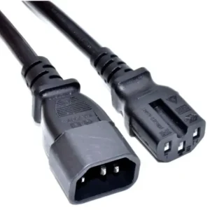 Akyga Strom Anschlusskabel [1x Kaltgeräte-Stecker C14 - 1x Warmgeräte-Buchse C15] 1.80m Schwarz