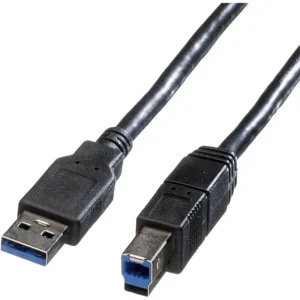 Roline USB-Kabel USB 3.2 Gen1 (USB 3.0 / USB 3.1 Gen1) USB- Stecker, USB-B Stecker 3.00m Schwarz Geschirmt 11.02.8871