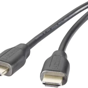 SpeaKa Professional HDMI Anschlusskabel HDMI- Stecker 3.00m Schwarz SP-8821980 4K UHD, Audio Return Channel, vergoldete