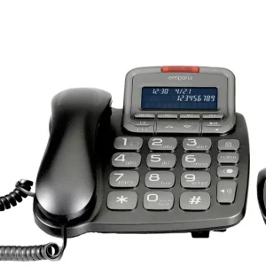 Emporia TH-21ABB Schnurloses Telefon analog Anrufbeantworter, Freisprechen, für Hörgeräte kompatibel, inkl. Mobilteil, mit...