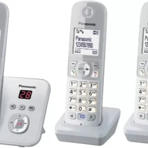 Panasonic KX-TG6823 Trio DECT, GAP Schnurloses Telefon analog Anrufbeantworter Silber, Grau