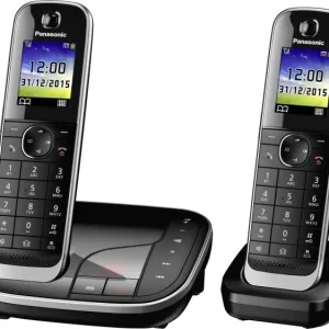 Panasonic KX-TGJ322GB Schnurloses Telefon analog Anrufbeantworter, Freisprechen, Headsetanschluss Schwarz