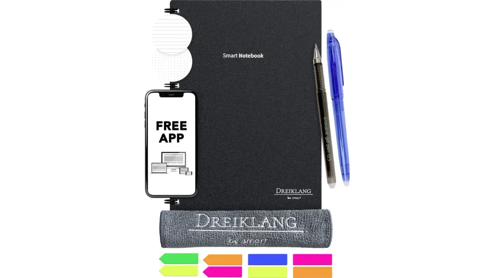 Dreiklang be smart 4260029482058 Wiederbeschreibbares Notizbuch mit Planer liniert, Dot-Lineatur (punktkariert) Anzahl de