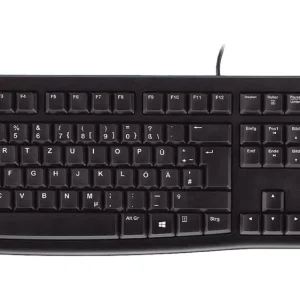 Logitech K120 Keyboard Kabelgebunden, USB Tastatur Deutsch, QWERTZ Schwarz Spritzwassergeschützt