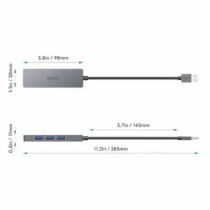 Aukey CB-H36 4 Port USB 3.0-Hub Silber voelkner