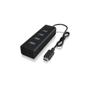 ICY BOX IB-HUB1409-C3 4 Port USB-C® (USB 3.2 Gen 2) Multiport Hub Schwarz